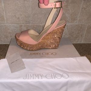 JIMMY CHOO Patara Embroidered Wedge, Size 40